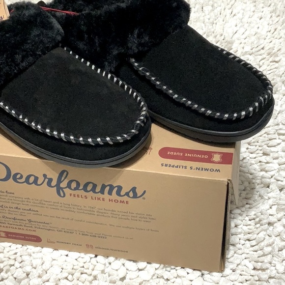 Dearfoams Suede Moc Toe Clog Slipper Size 9 NWT - Picture 4 of 5